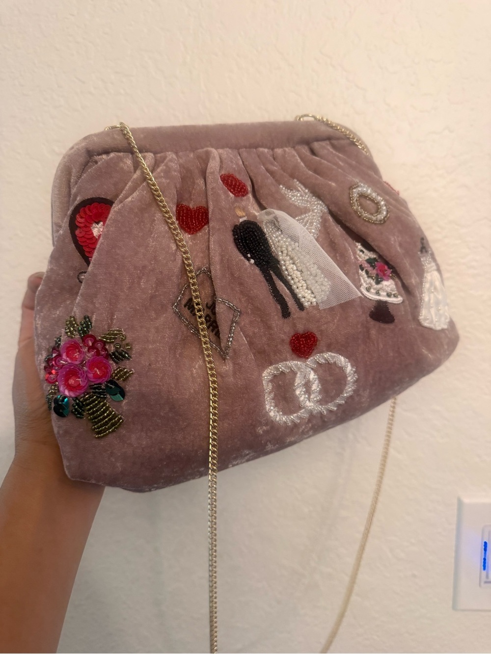 *VIRAL* Marshall’s TJ Maxx Just Married Wedding Velvet Beaded Clutch Bag TikTok